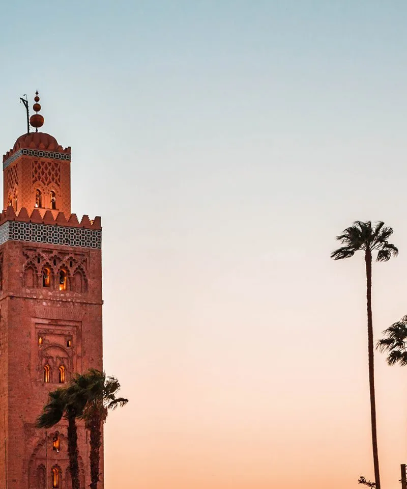 Minarete de la mezquita Koutoubia en Marrakech