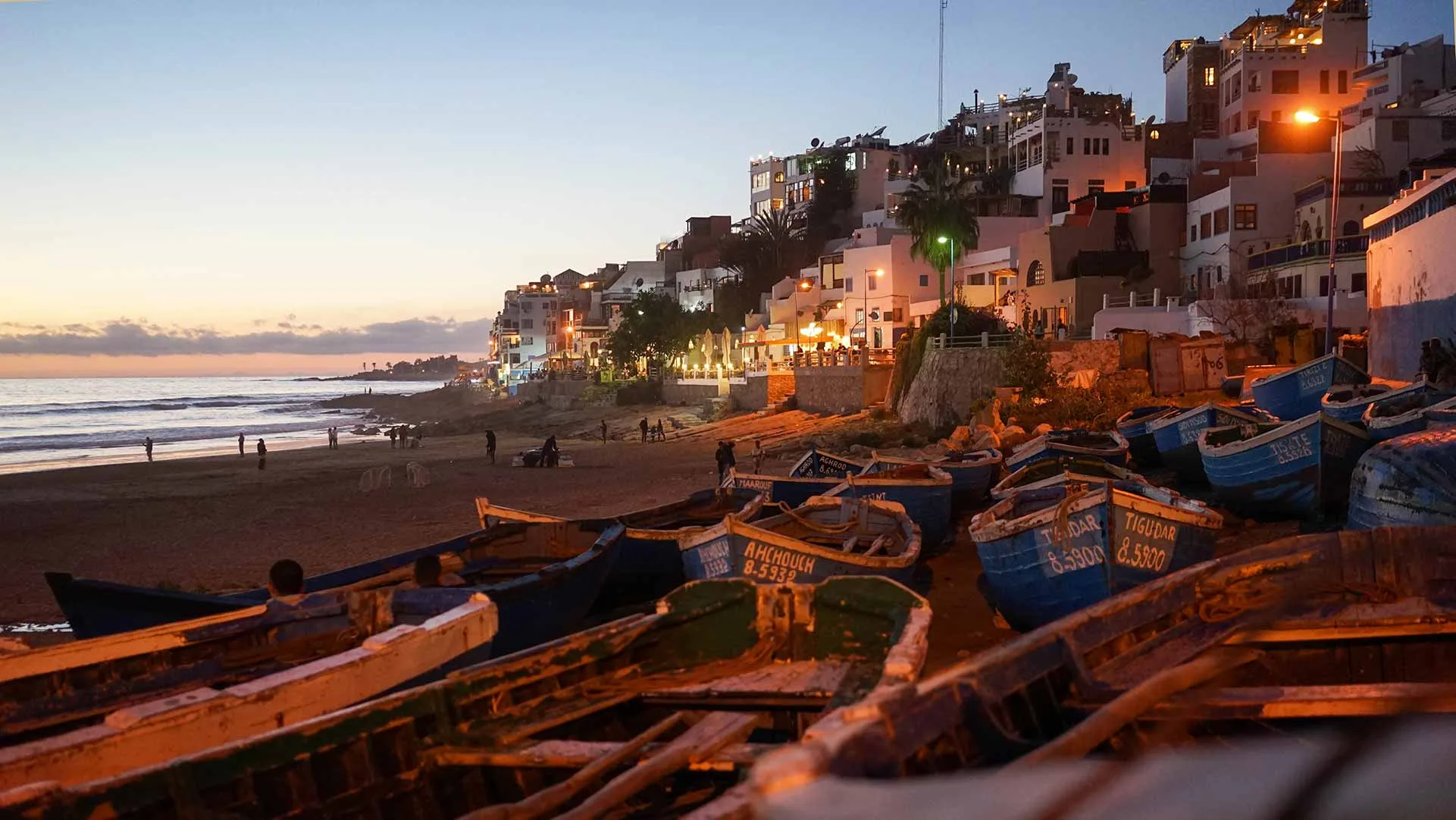 Pueblo de pescadores de Taghazout, en la costa atlántica